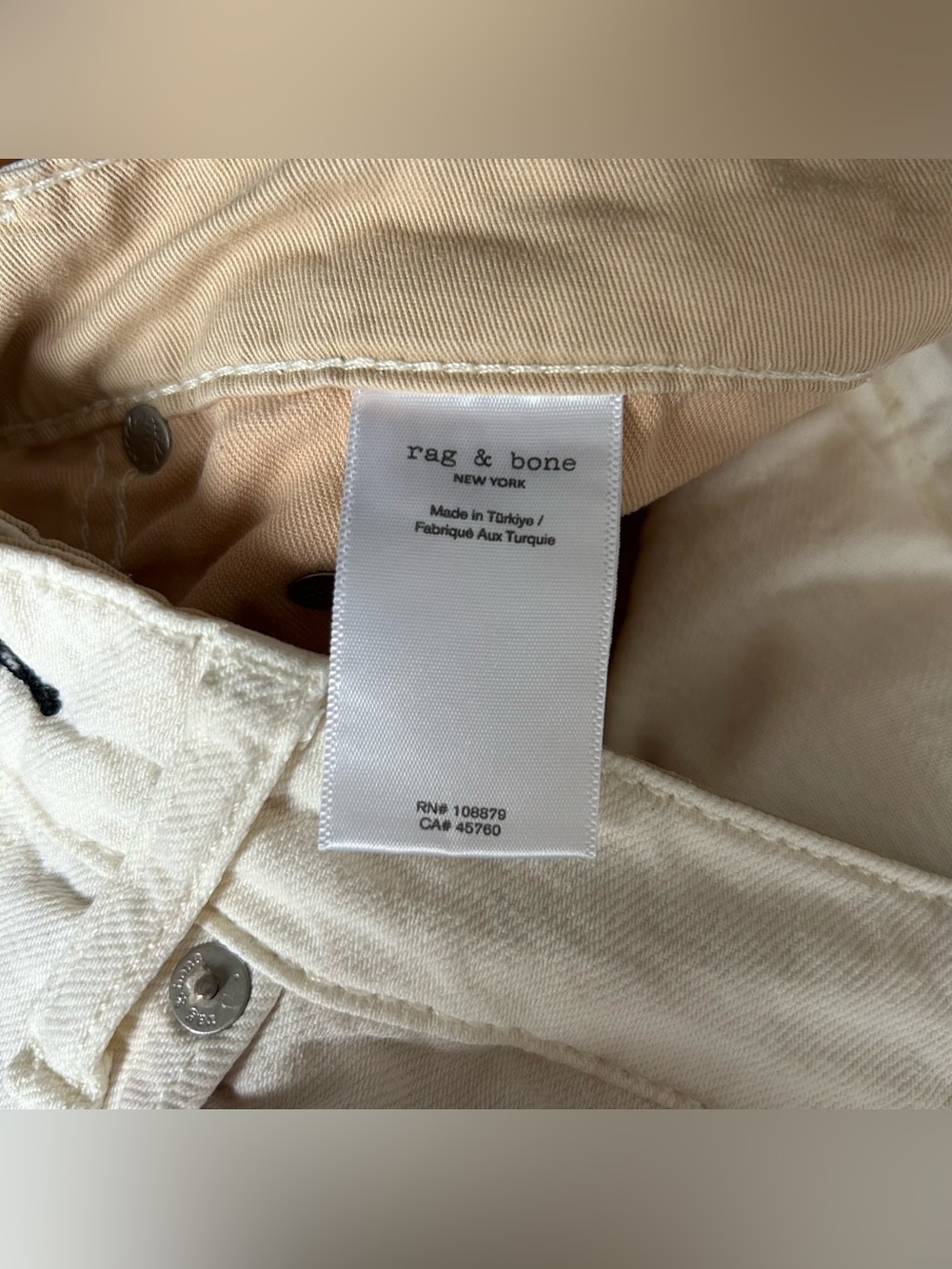 Rag & Bone Logan Mid-Rise Wide Leg in Ecru Size 27 - Picture 12 of 16